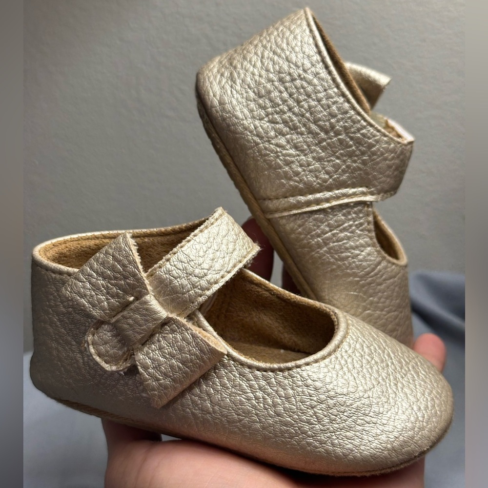Amazon Metallic Baby Shoes with Bow